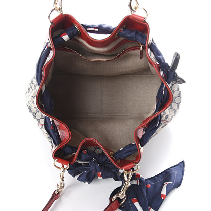 Gucci Monogram Large Positano Tote Navy Red 4 of 8