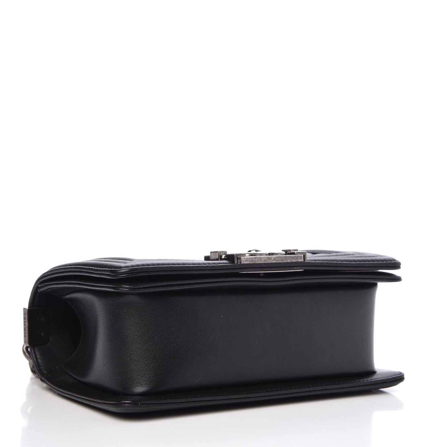 Calfskin Quilted Small Boy Flap Black