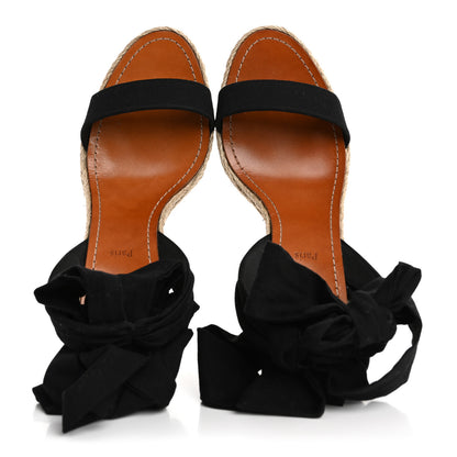 Christian Louboutin Canvas Du Desert 110 Espadrille Wedges 41 Black 2 of 8