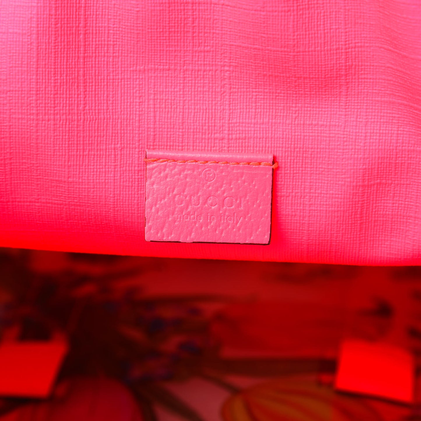 PVC Floral Double Buckle Backpack Fuchsia