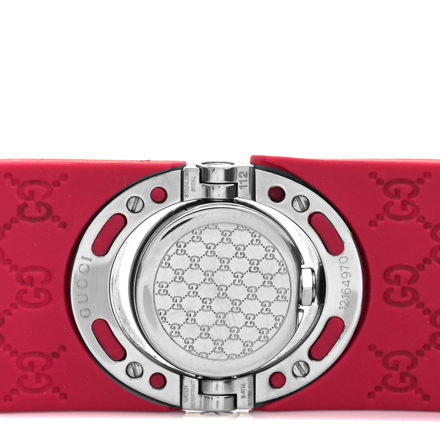 Gucci Stainless Steel Rubber 23mm Twirl Quartz Watch Fuchsia 4 of 4