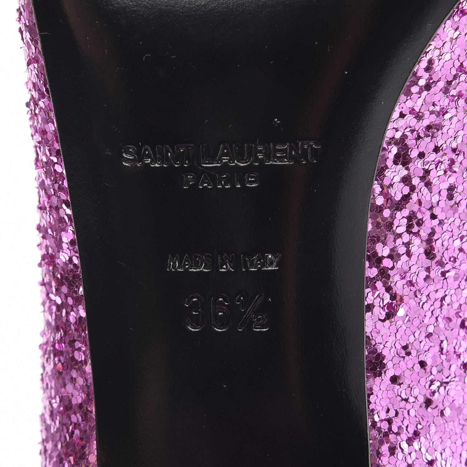 Saint Laurent Metallic Glitter Calfskin Babies Chelsea 90 Ankle Boots 36.5 Pink 6 of 9