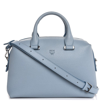 MCM Grained Calfskin Small Ella Boston Sky Blue 1 of 10