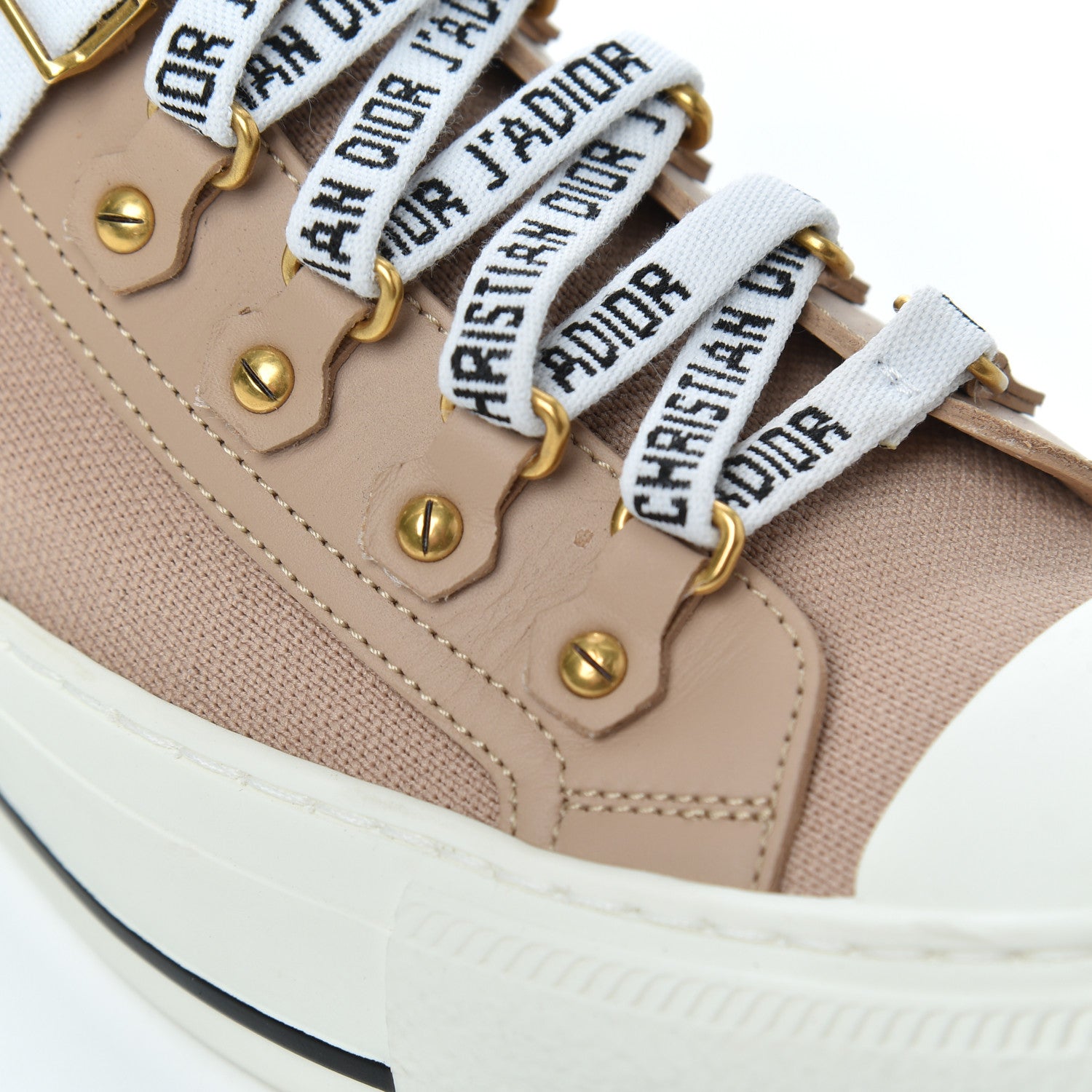 Christian Dior Technical Knit Womens Walk'n Dior High Top Sneakers 35.5 Nude 14 of 16