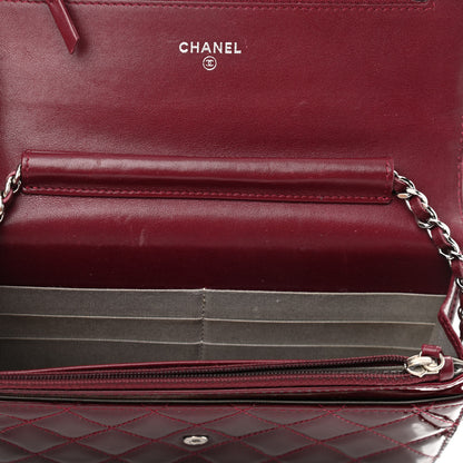 Chanel Patent Quilted Brilliant Wallet On Chain WOC Red 12 of 12
