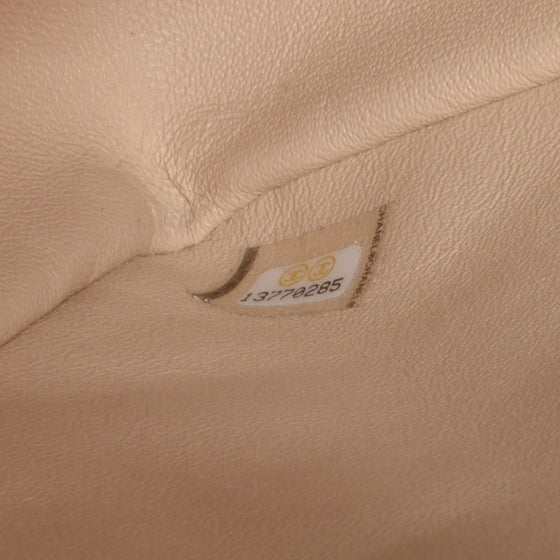 Lambskin Quilted Jumbo Single Flap Beige