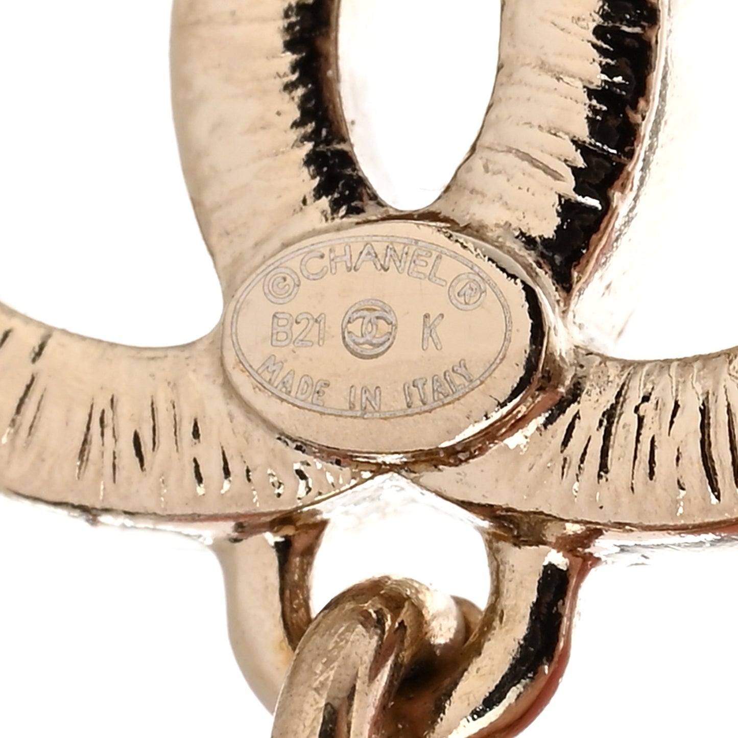 Crystal CC Teardrop Earrings Gold Black