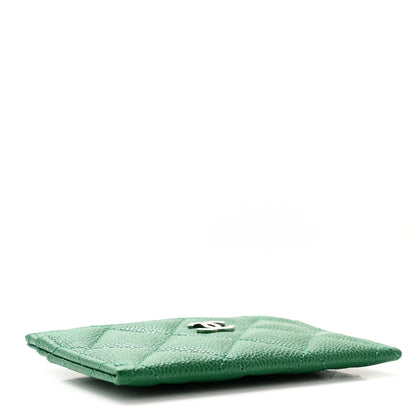 Chanel Caviar Quilted Card Holder Green 4 of 9