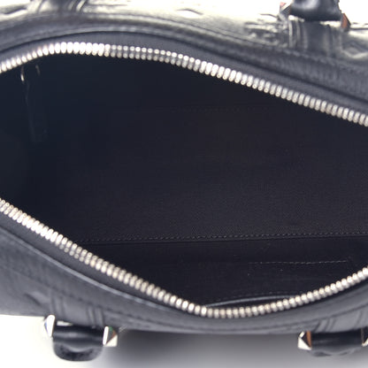 MCM Calfskin Ottomar Monogram Boston Bag Navy 6 of 9
