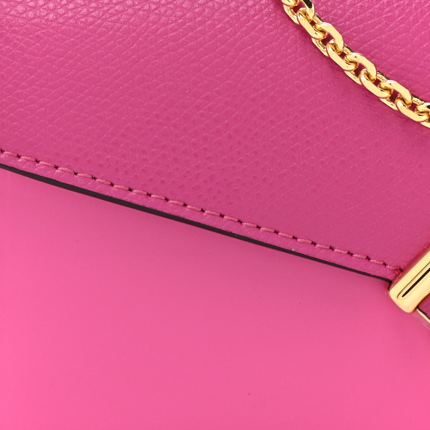 Vitello King Cruise FF Diamonds Continental Envelope Wallet On Chain Geranio Ciclamino Pilar