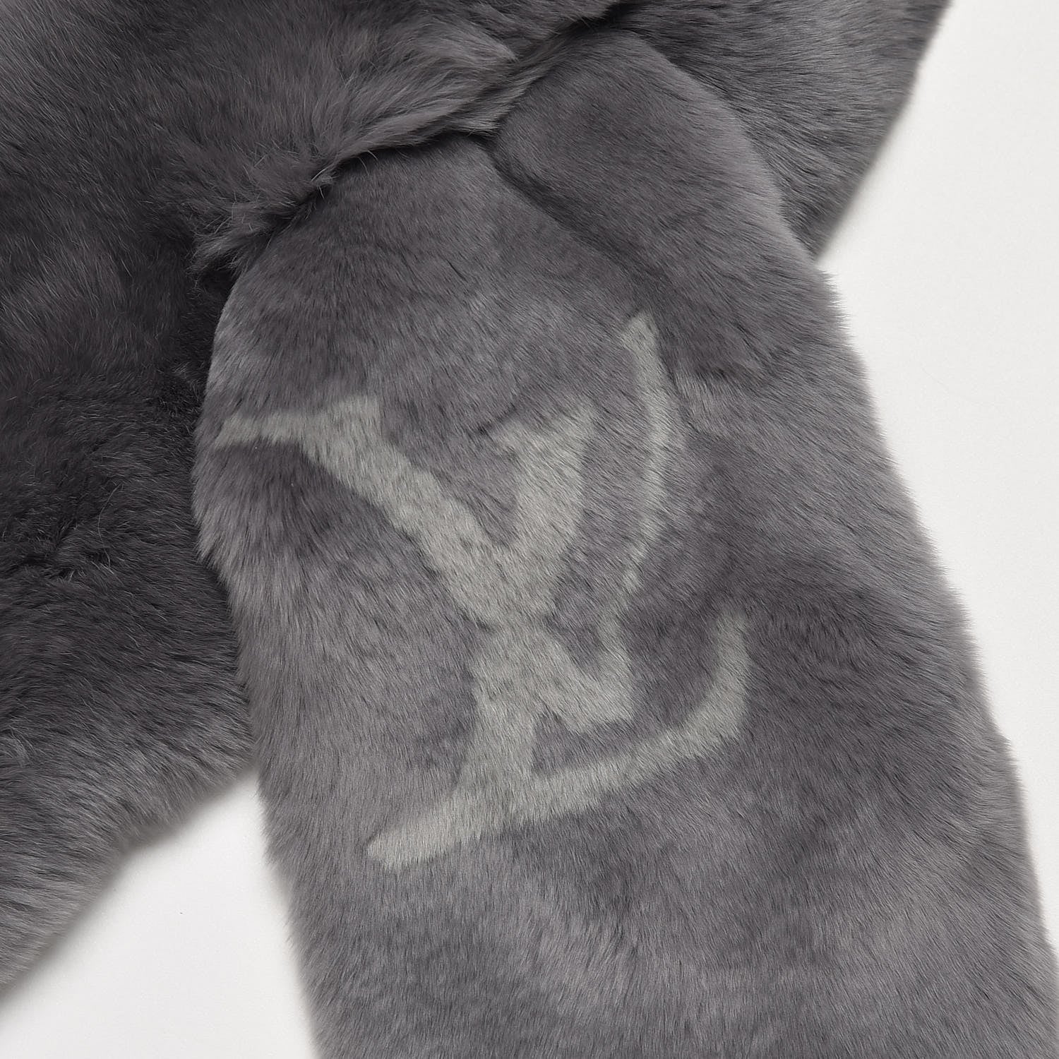 Louis Vuitton Rabbit Fur Echarpe Rex Stole Gray 3 of 4