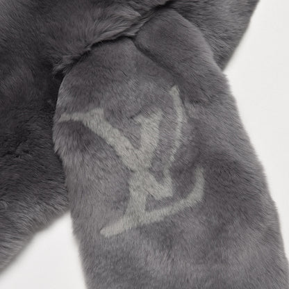 Louis Vuitton Rabbit Fur Echarpe Rex Stole Gray 3 of 4