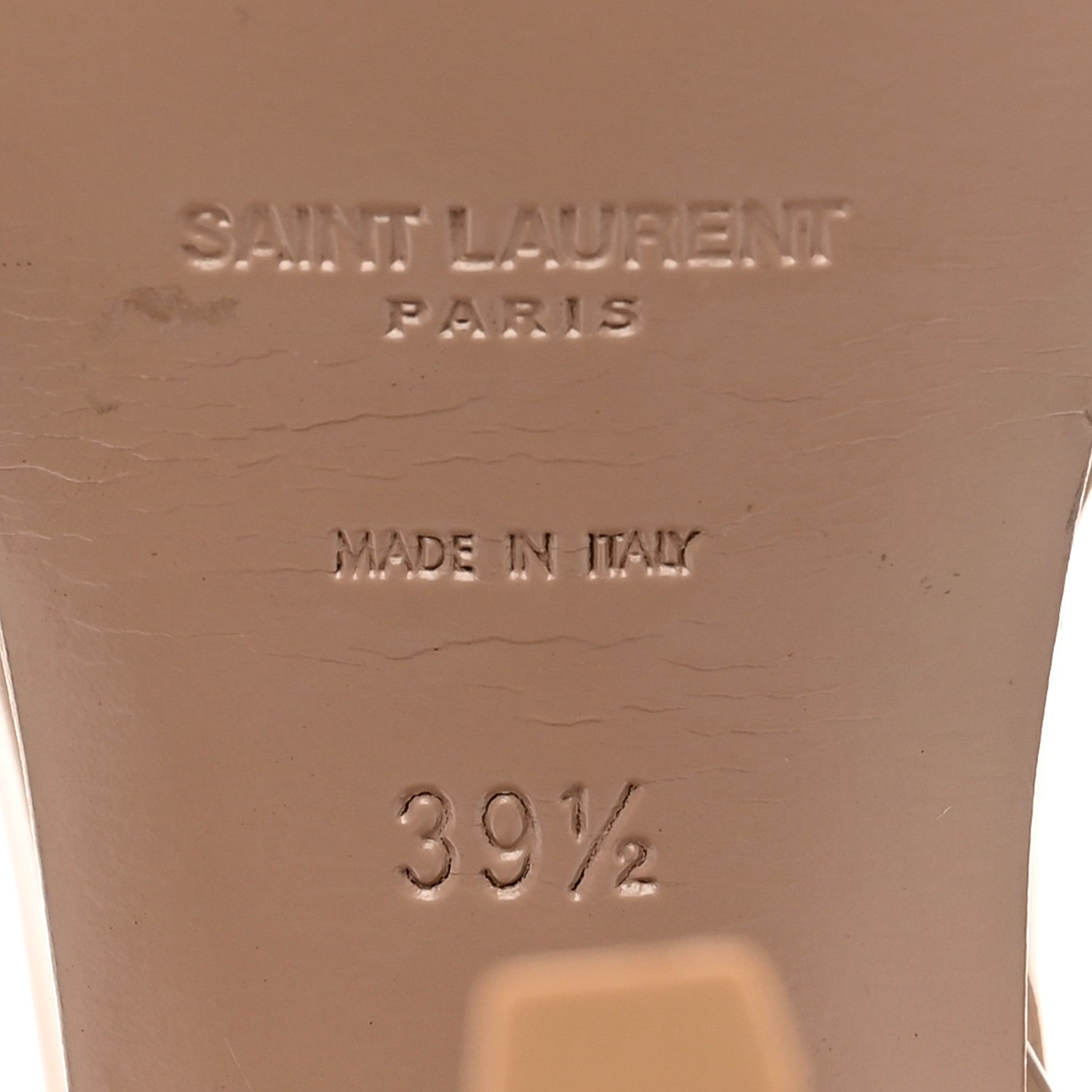 Saint Laurent Vitello Vernice Tribute 105 Sandals 39.5 Soft Nude 6 of 12