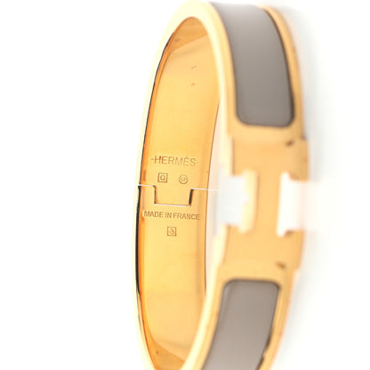 Hermes Enamel Narrow Clic Clac H Bracelet PM Marron Glace 5 of 6