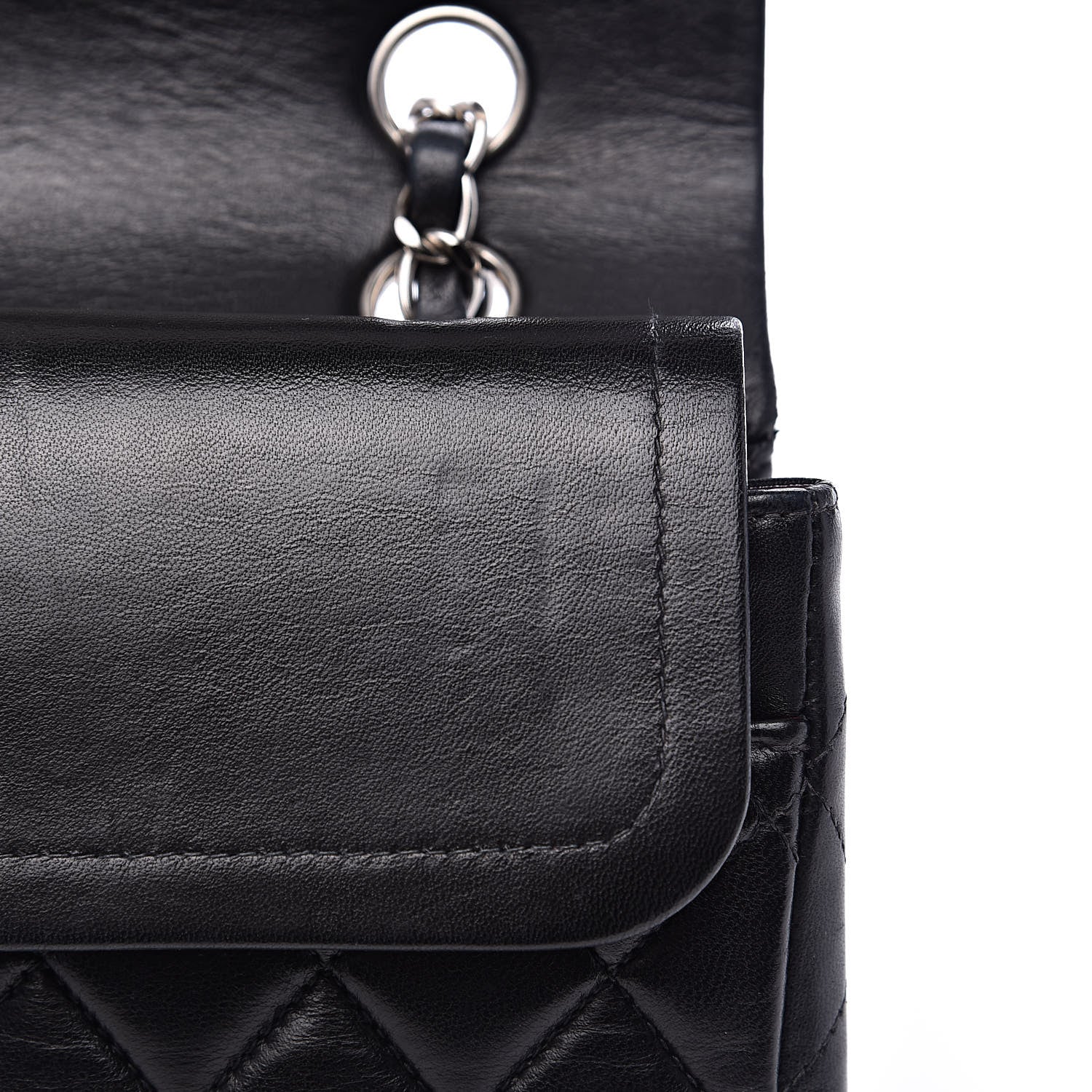 Chanel Lambskin Quilted Medium Double Flap Black 16 of 17