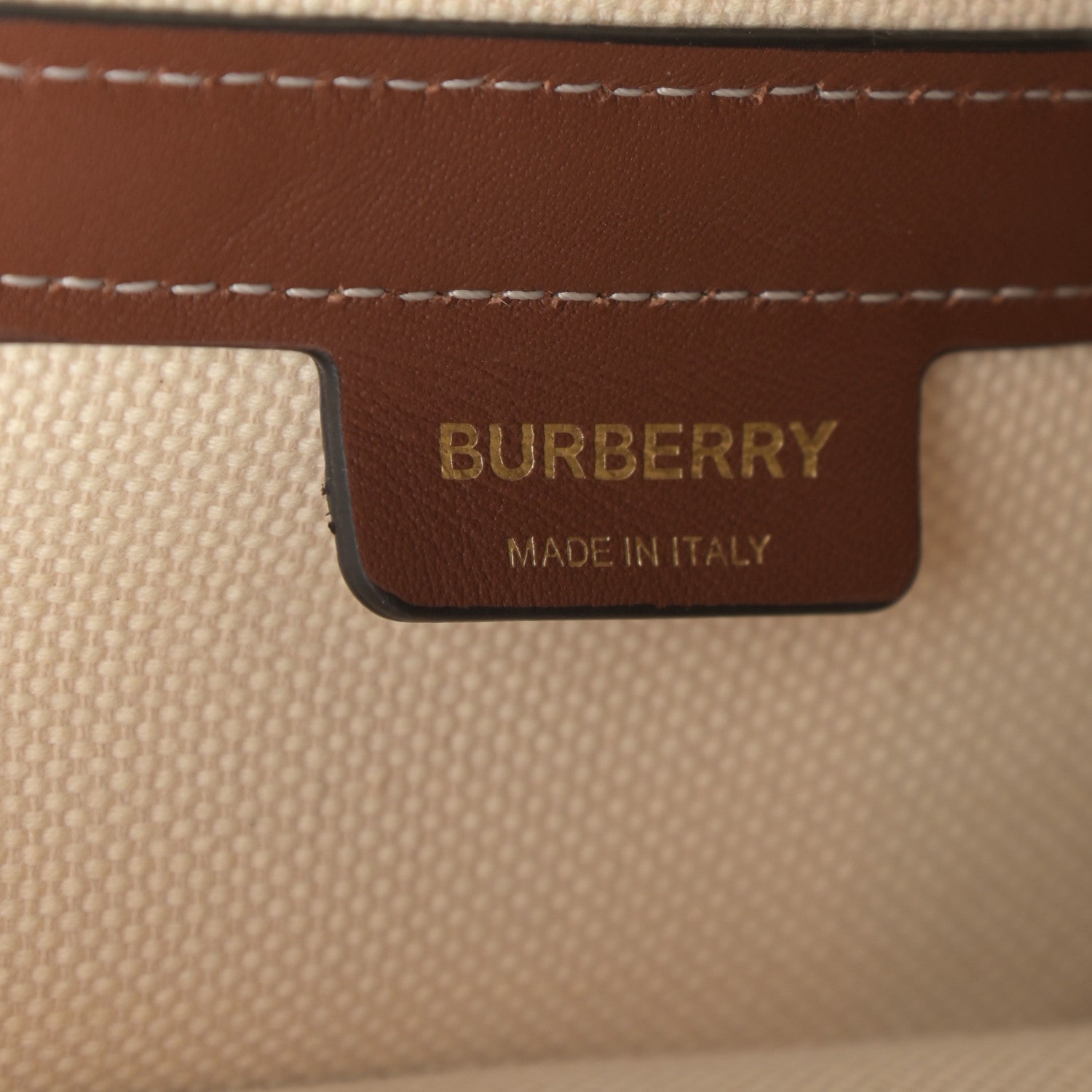 Burberry Canvas Cotton Small Peggy Bucket Bag Natural Gold 6 of 13