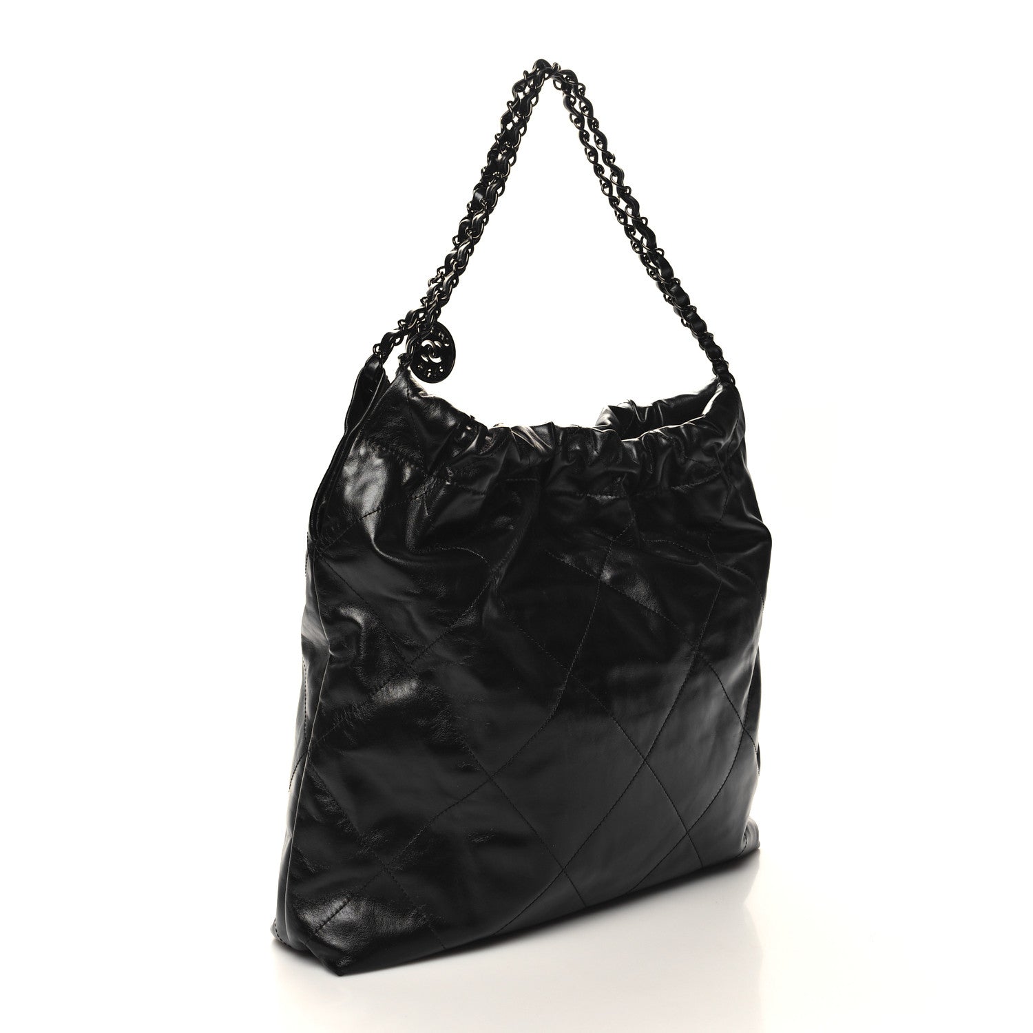 Chanel Shiny Calfskin Quilted Chanel 22 So Black 4 of 13