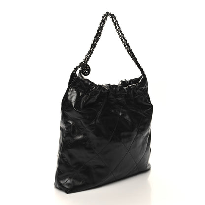 Chanel Shiny Calfskin Quilted Chanel 22 So Black 4 of 13