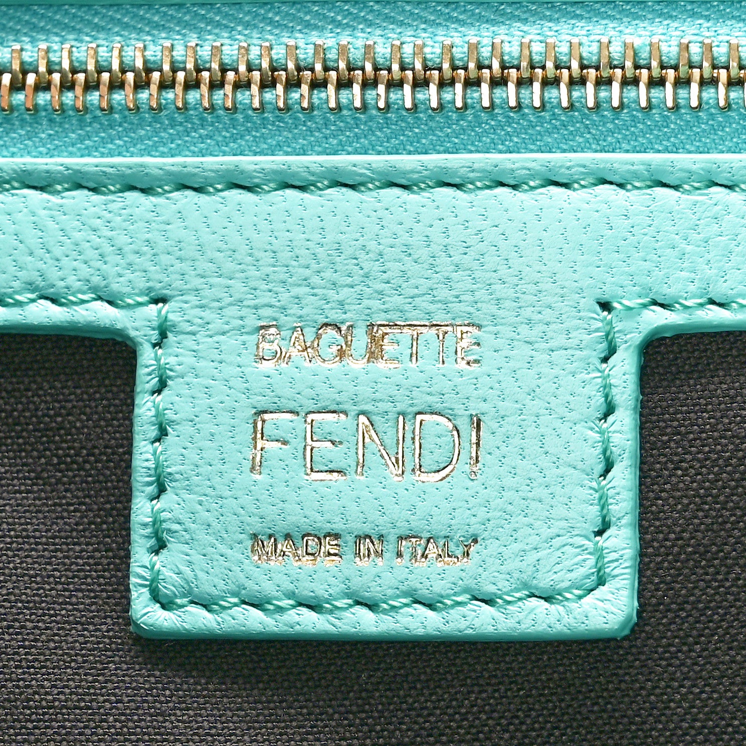 Fendi Nappa FF 1974 Embossed Baguette Tiffany 6 of 10
