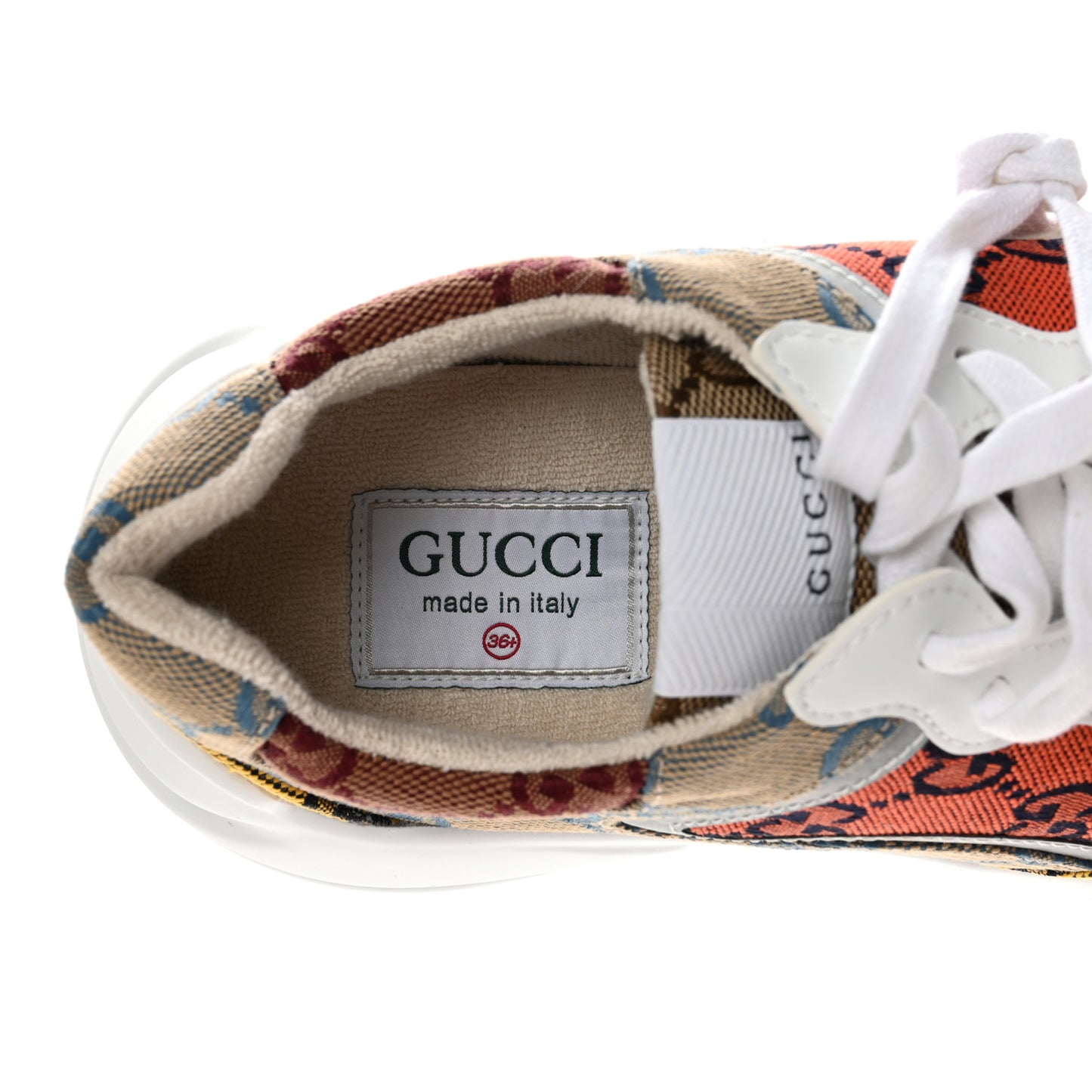 Monogram Multicolor Demetra Womens Rhyton Sneakers 36.5 Yellow Blue Great White Tabasco