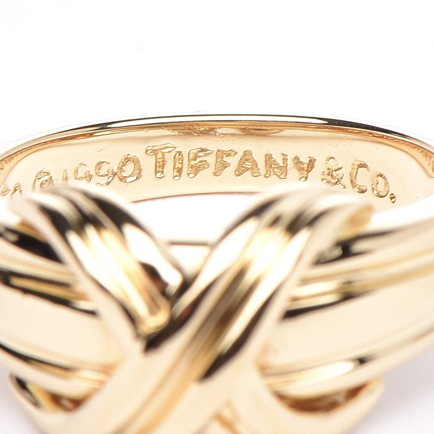 18K Yellow Gold Signature X Ring 49 4.75