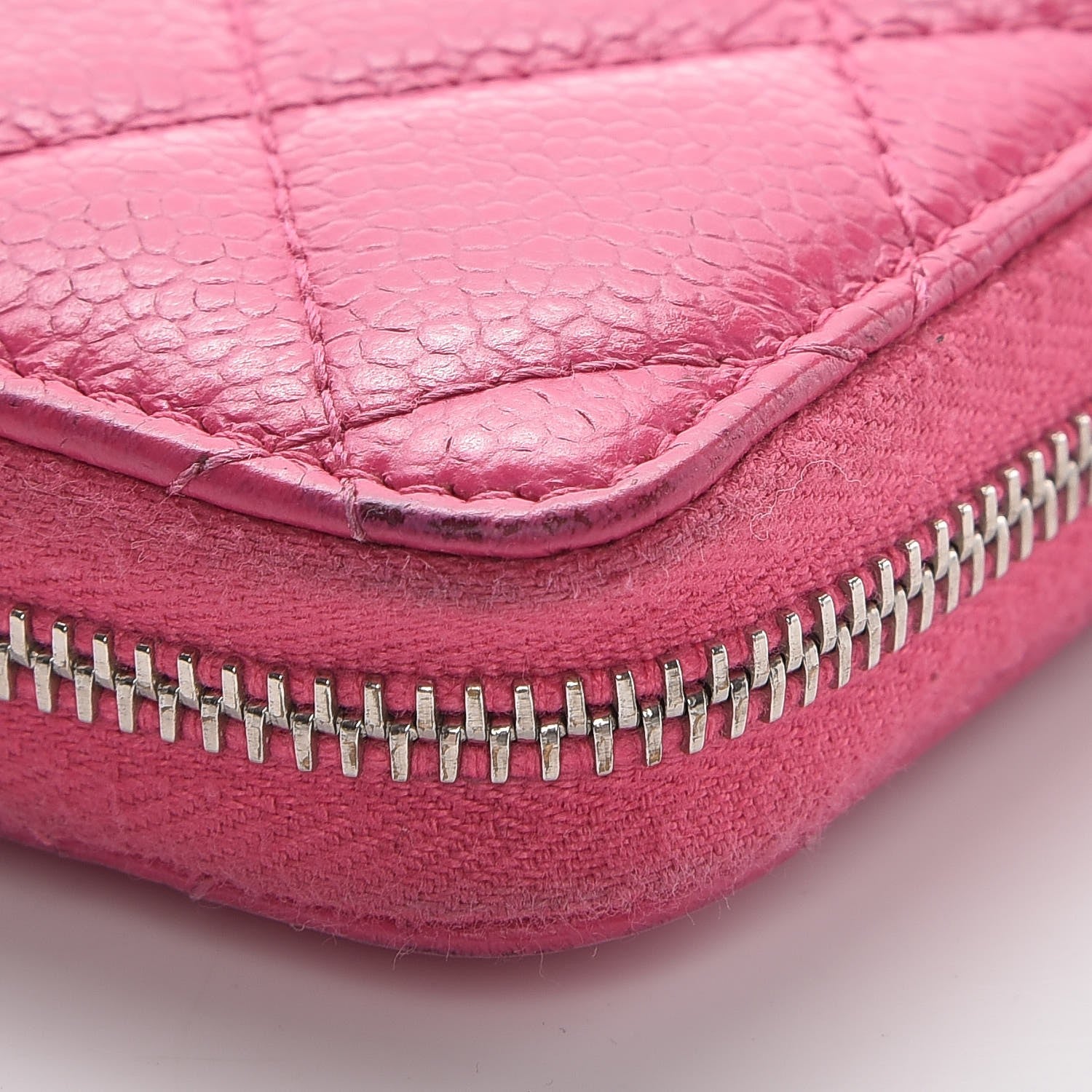 Chanel Caviar Quilted Small Zip Around Wallet Pink 8 of 12