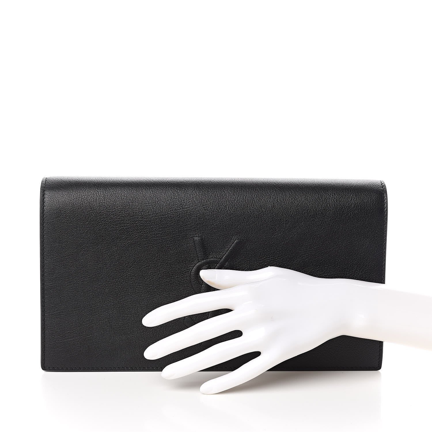 Saint Laurent Calfskin Monogram Large Belle De Jour Clutch Black 2 of 10