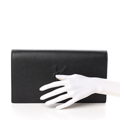 Saint Laurent Calfskin Monogram Large Belle De Jour Clutch Black 2 of 10