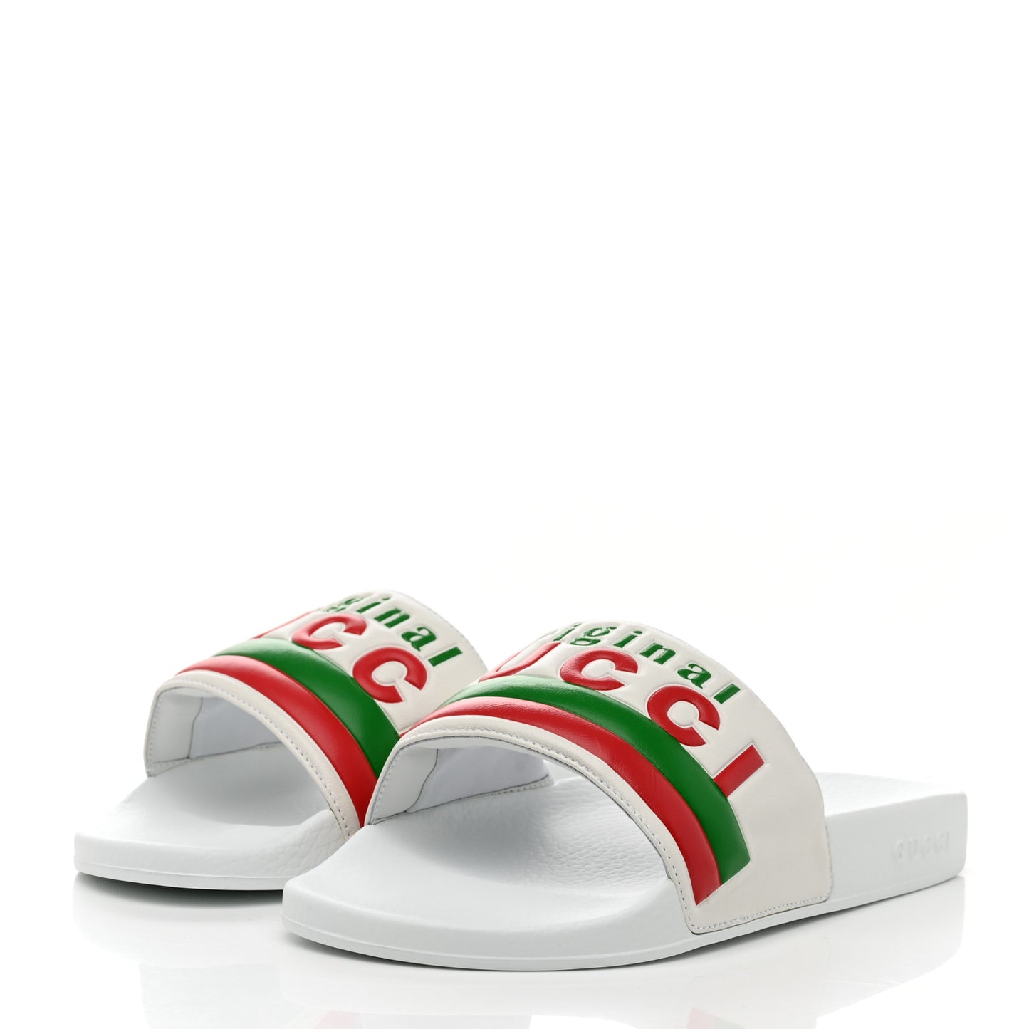 Nappa Original Gucci Mens Slide Sandals 8 Great White