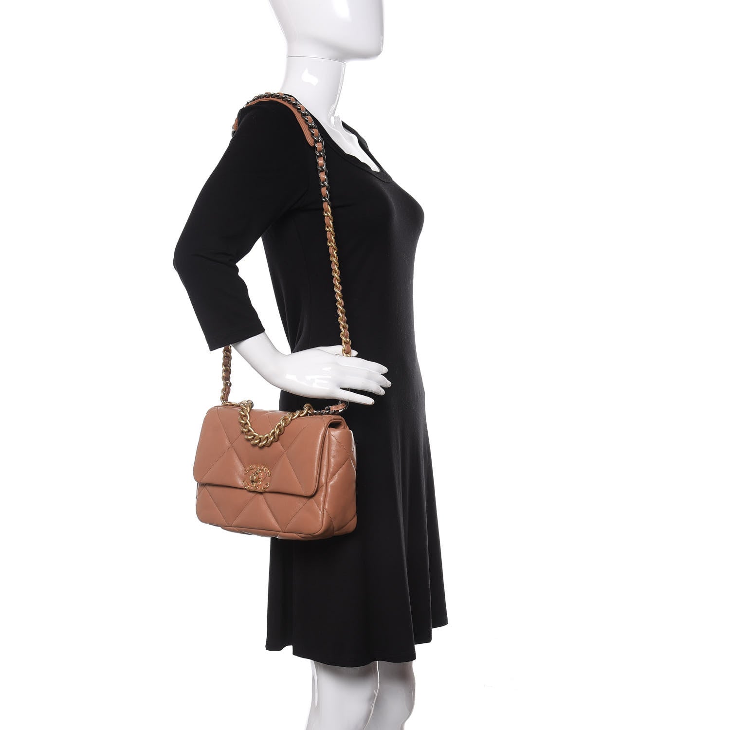 Chanel Lambskin Quilted Medium 19 Flap Brown 2 of 12