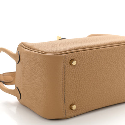 Hermes Taurillon Clemence Mini Lindy 20 Biscuit 9 of 11