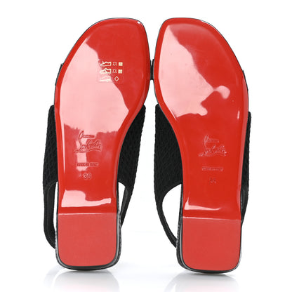 Christian Louboutin Calfskin Mesh Snakeskin Embossed Georgette Flats 36 Black 5 of 7