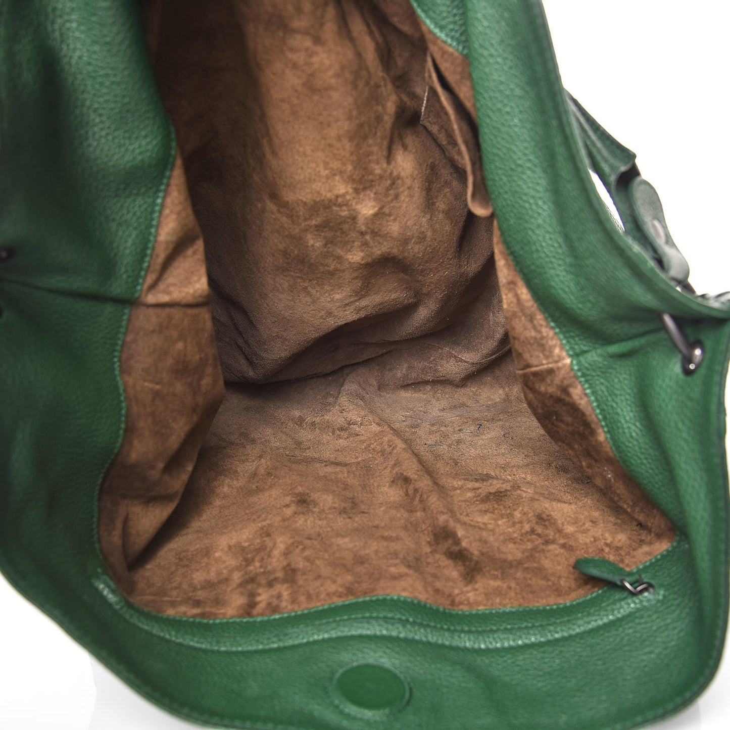 Washed Cervo Deerskin Large Hobo Green
