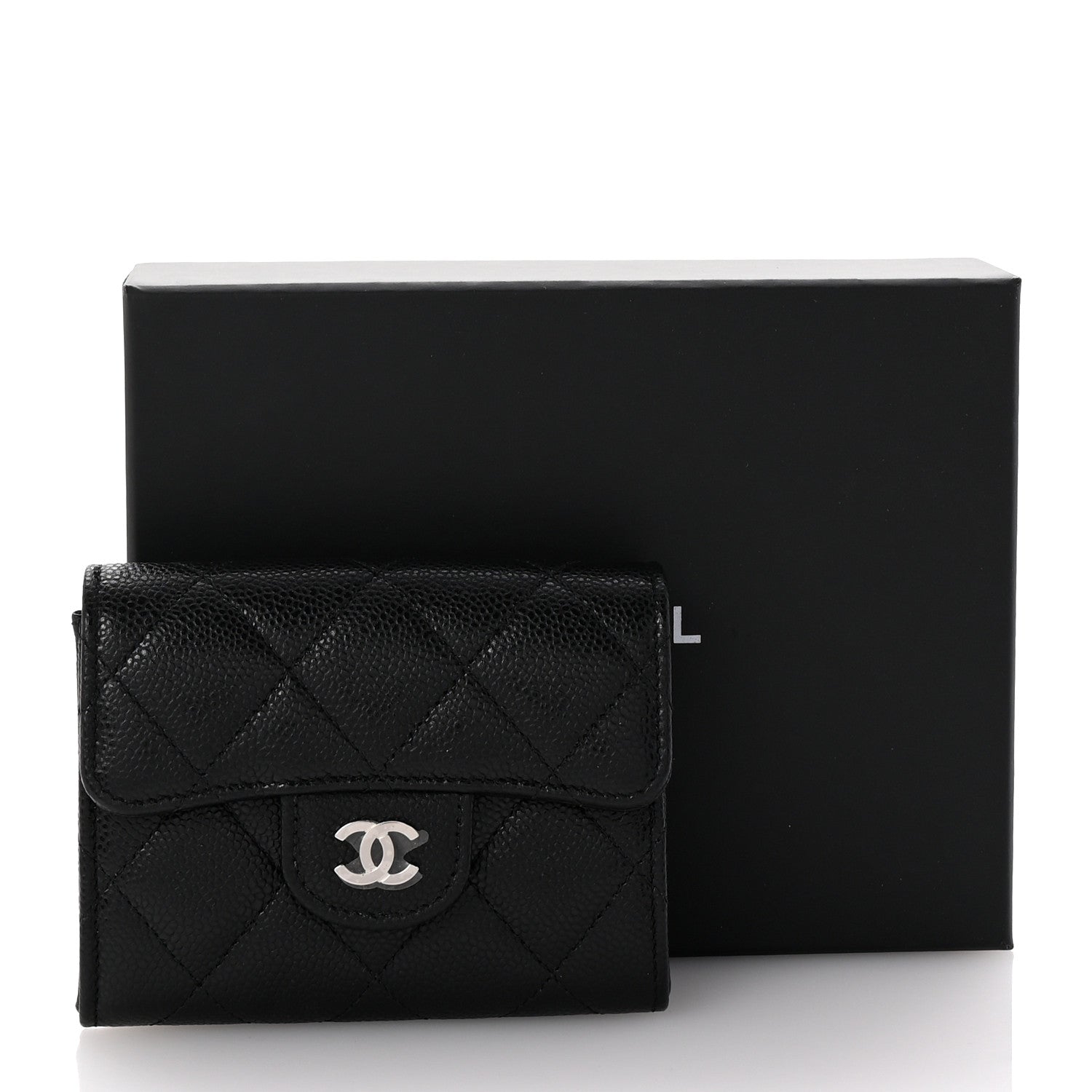 Chanel Caviar Quilted Flap Card Holder Wallet Black 9 of 9