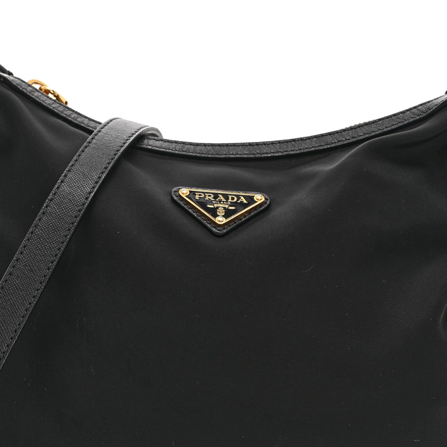 Prada Tessuto Nylon Saffiano Small Crossbody Bag Black 8 of 10
