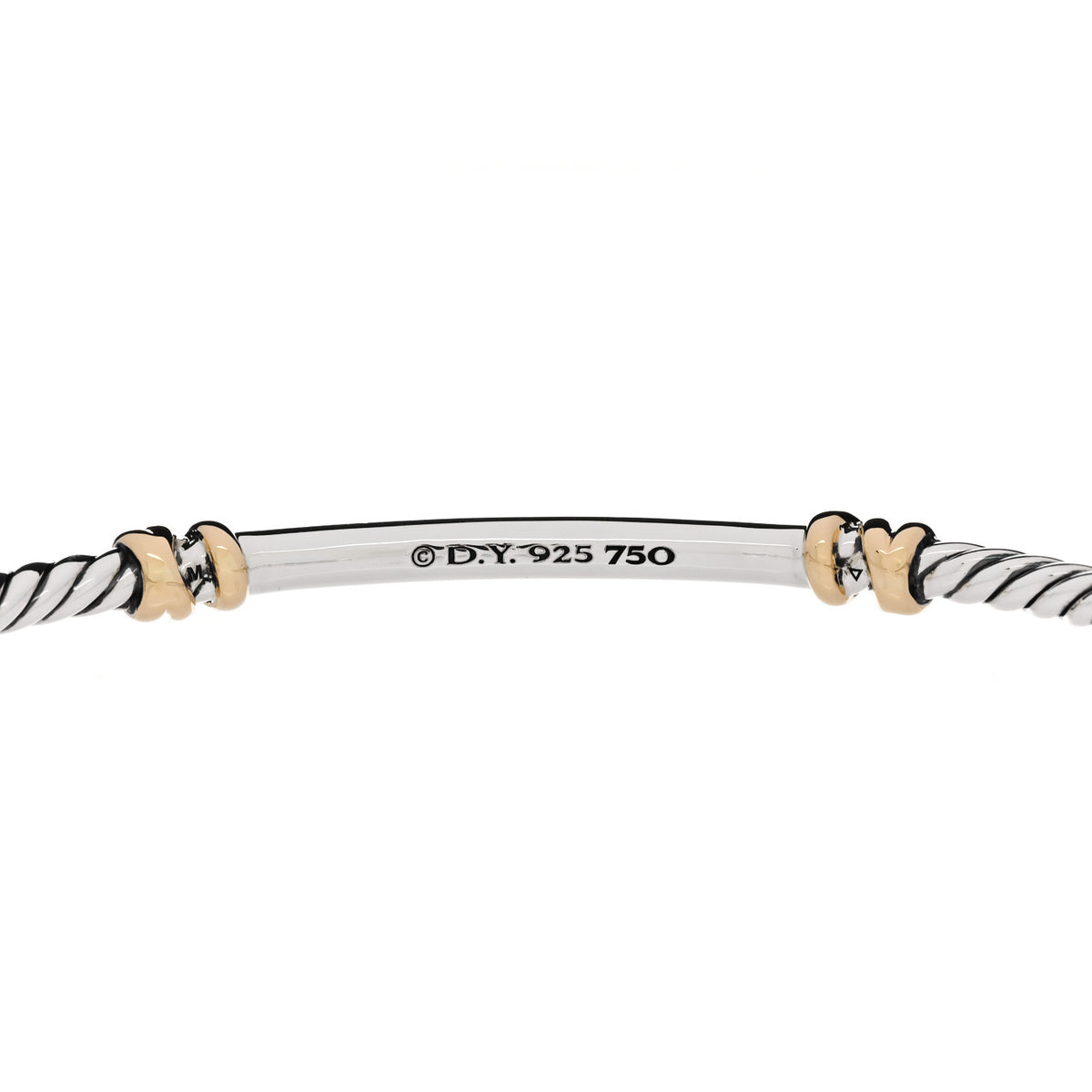 Sterling Silver 18K Yellow Gold Diamond Petite Helena Classic Cable Station Bracelet