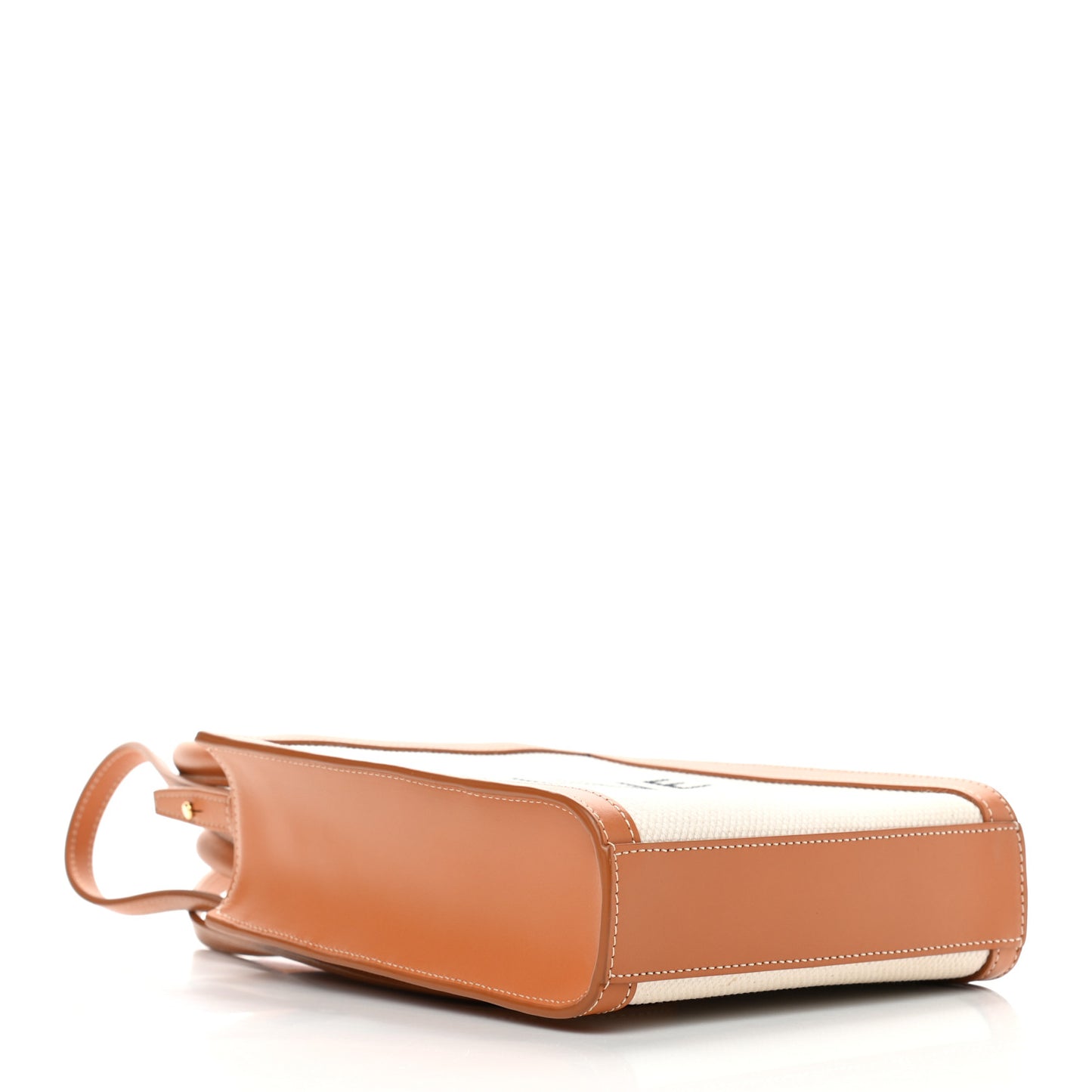 Canvas Calfskin Mini Vertical Cabas Natural Tan