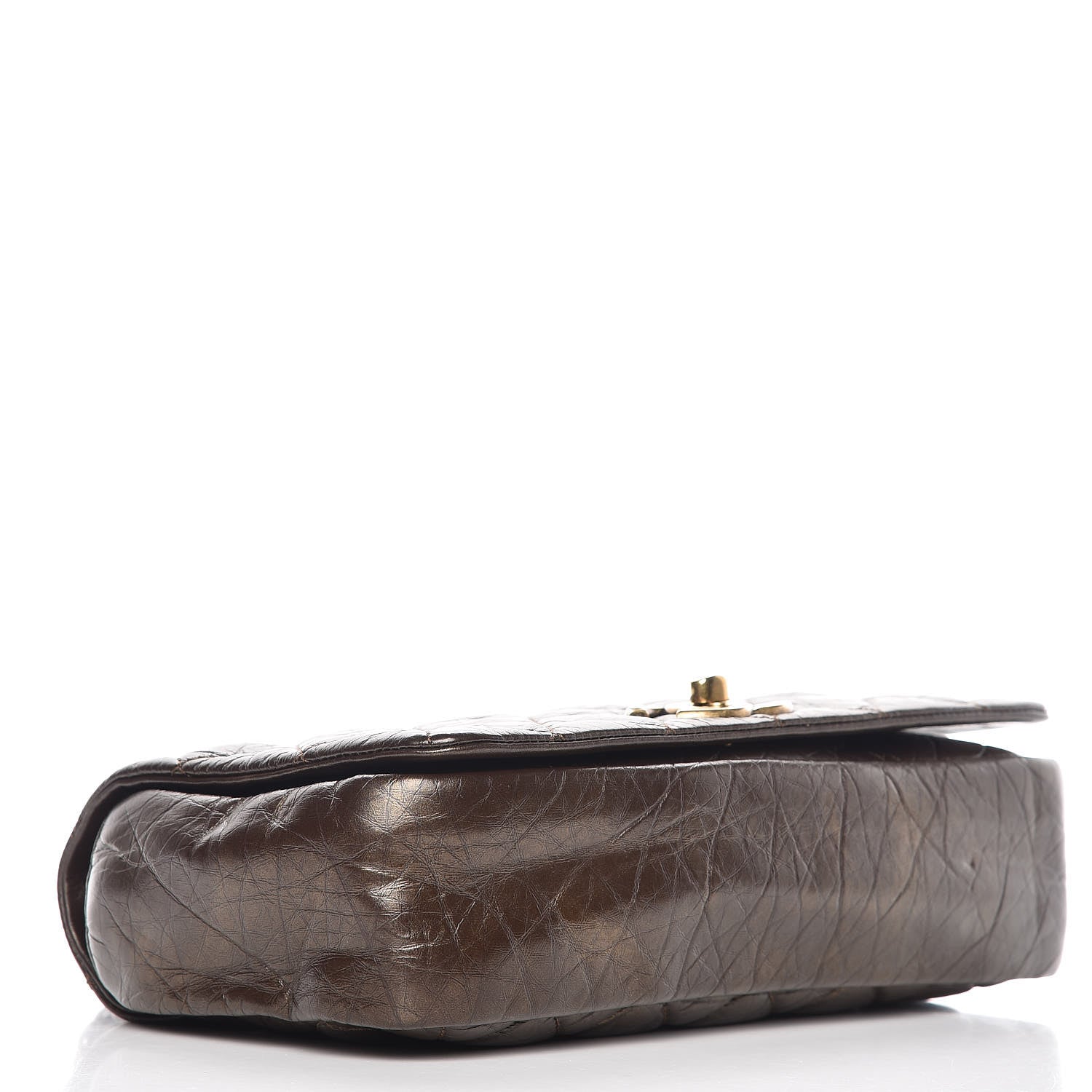 Chanel Metallic Aged Calfskin Quilted Medium Pondichery Flap Bronze 4 of 10