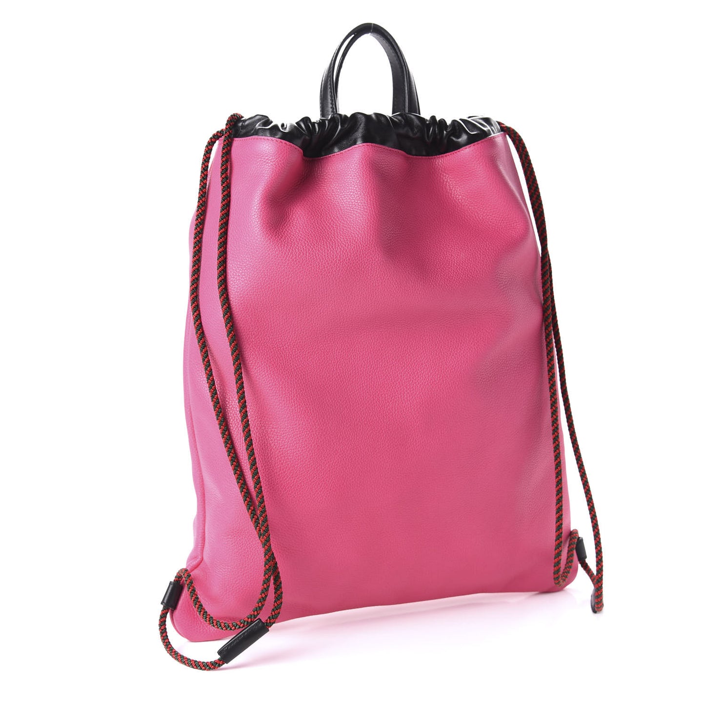 Grained Calfskin Logo Drawstring Backpack Box Pink Green Black