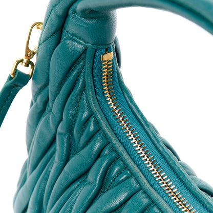 Miu Miu Nappa Matelasse Small Wander Hobo Laguna 12 of 12