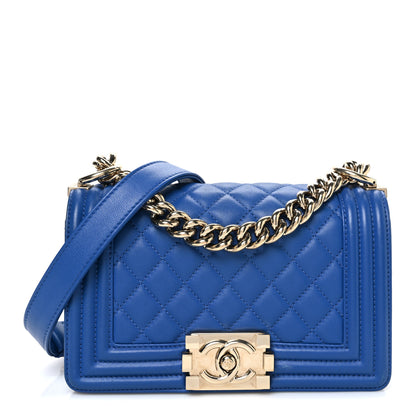 Chanel Lambskin Quilted Small Boy Flap Blue 1 of 12