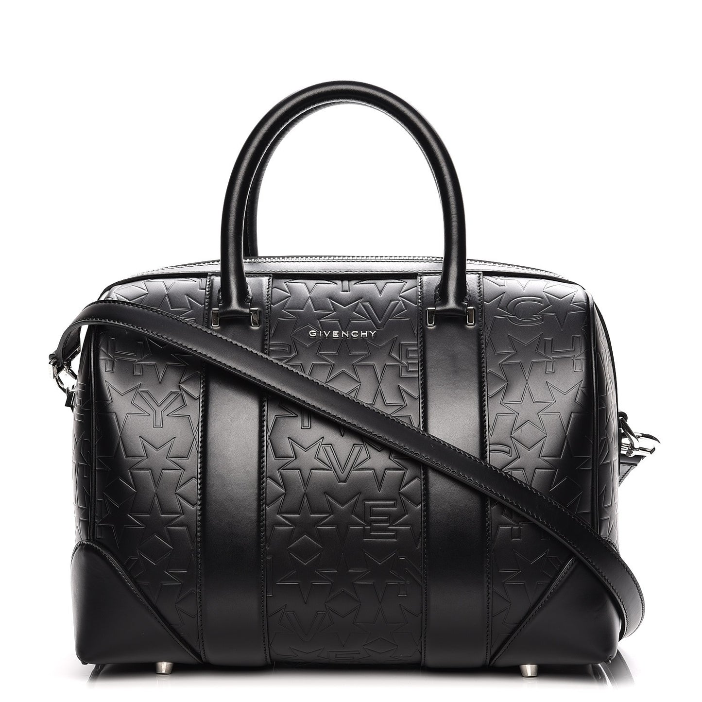 Calfskin Star Embossed Medium Lucrezia Black