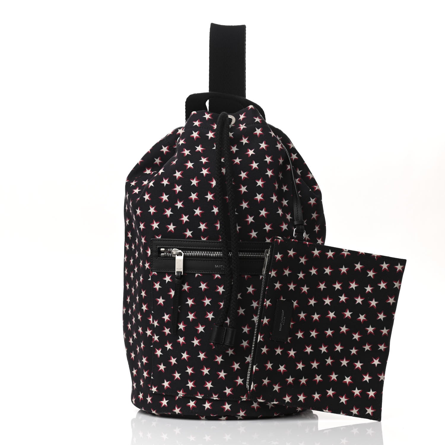 Saint Laurent Canvas Star Print City Sailor Backpack Black 1 of 10