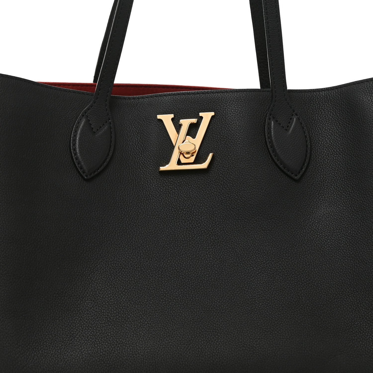 Louis Vuitton Grained Calfskin Lockme Shopper Black 6 of 8