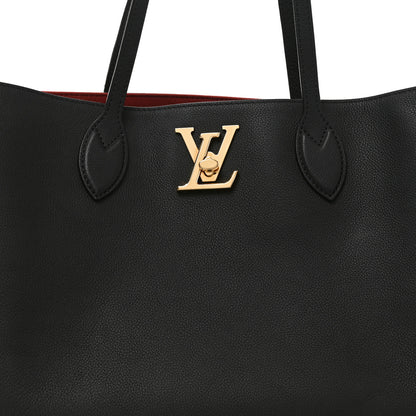 Louis Vuitton Grained Calfskin Lockme Shopper Black 6 of 8