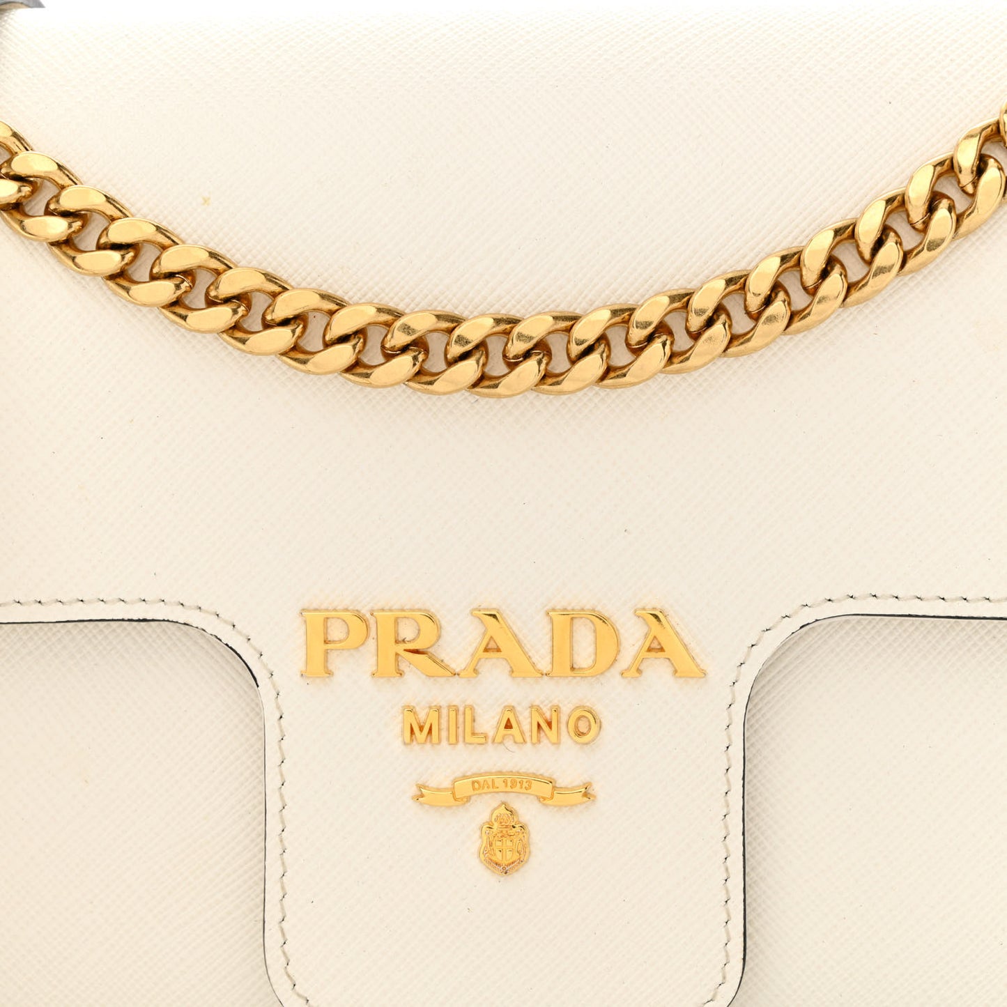 Saffiano Flap Shoulder Bag Bianco
