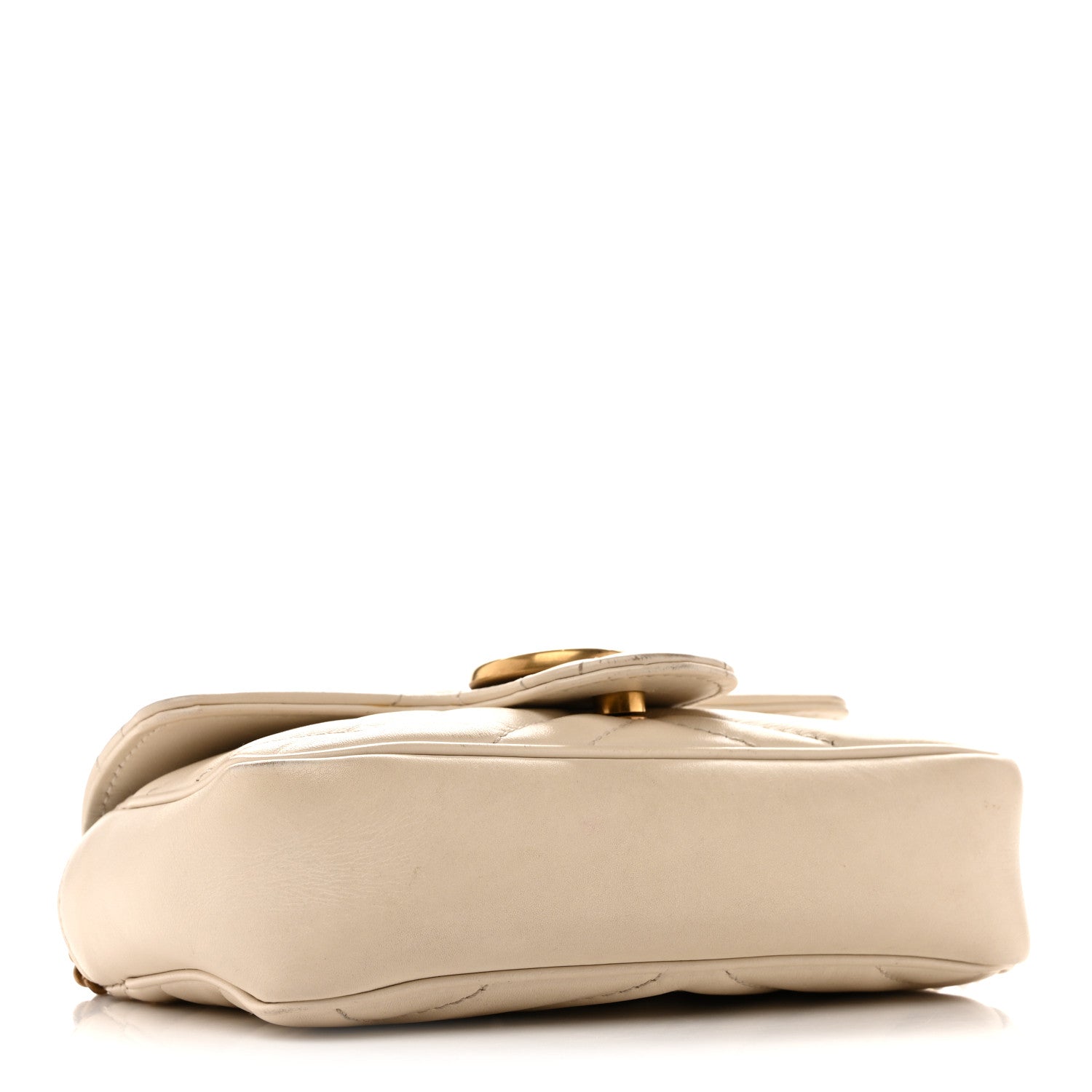 Gucci Calfskin Matelasse Super Mini GG Marmont Shoulder Bag White 4 of 17