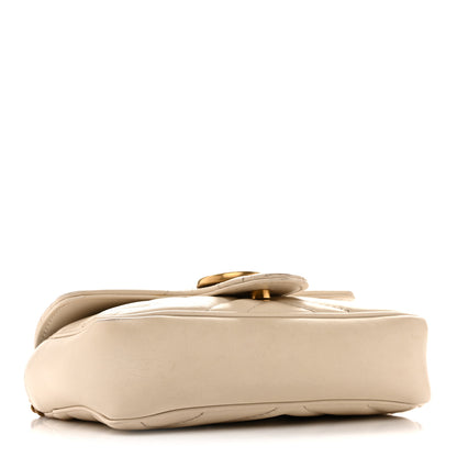Gucci Calfskin Matelasse Super Mini GG Marmont Shoulder Bag White 4 of 17