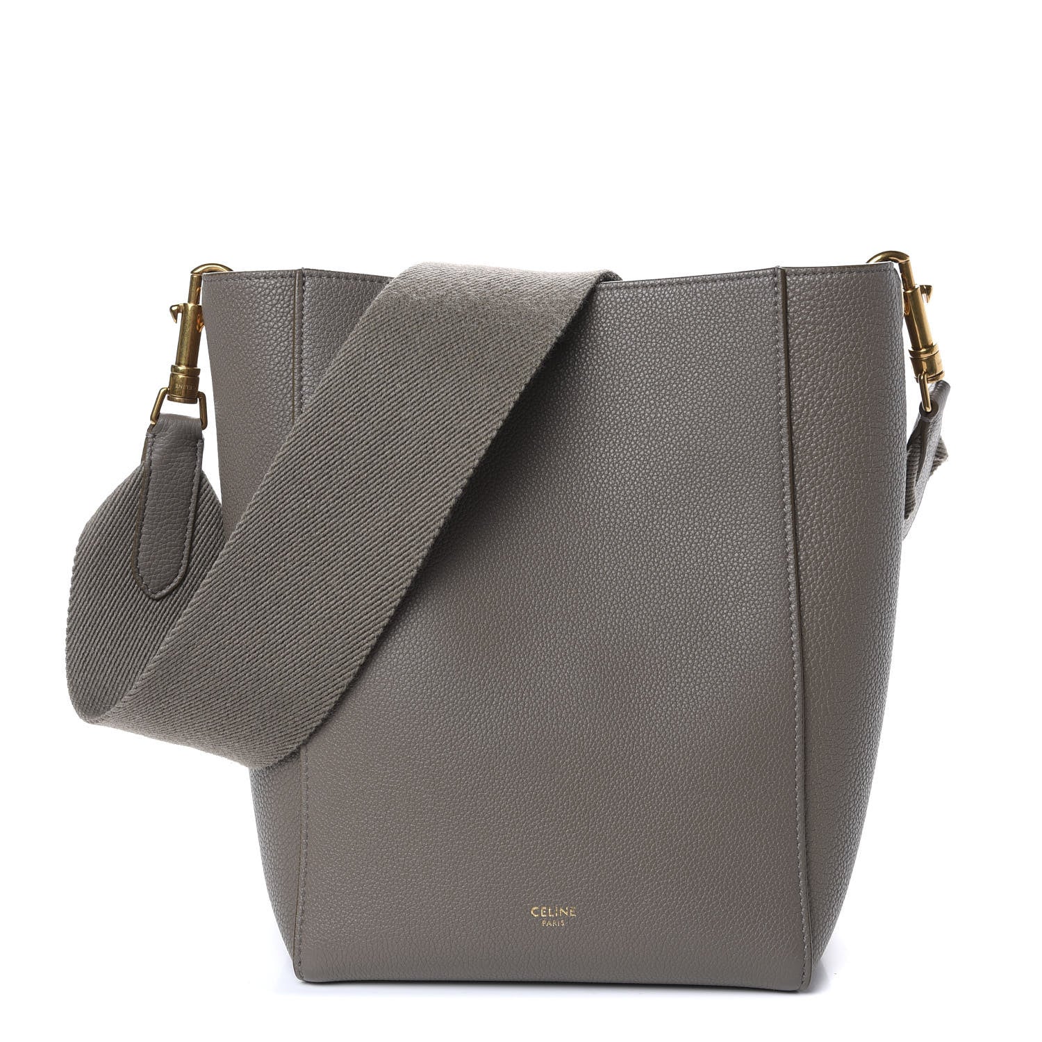 Celine Soft Grained Calfskin Small Sangle Bucket Bag Taupe 1 of 13