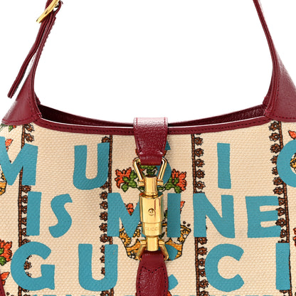 Gucci Canvas Calfskin 100 Centennial Music Small Jackie 1961 Hobo Ivory Red 7 of 13